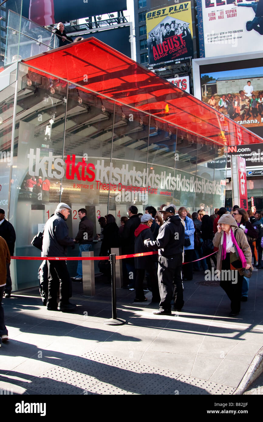 TKTS Ticket Booth su Times Square a Manhattan New York City Foto Stock