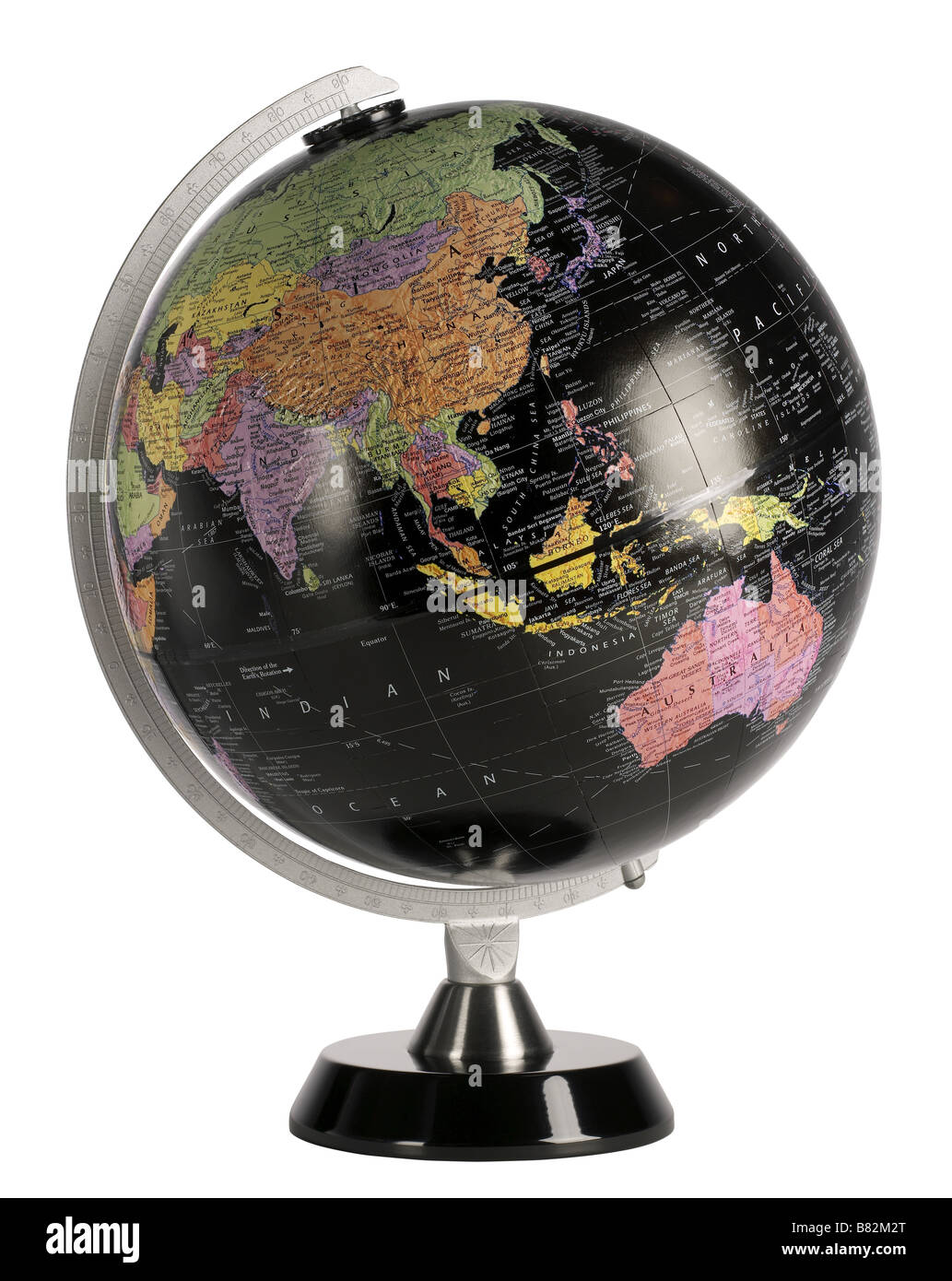 Mondo nero Globe Foto Stock