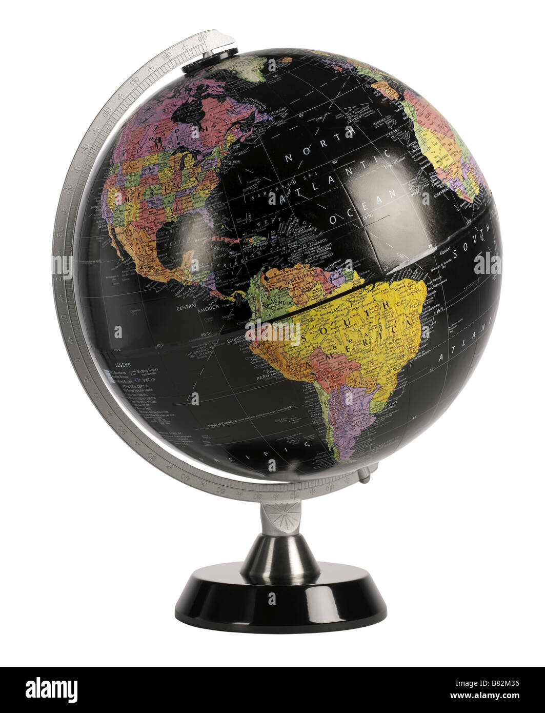 Mondo nero Globe Foto Stock