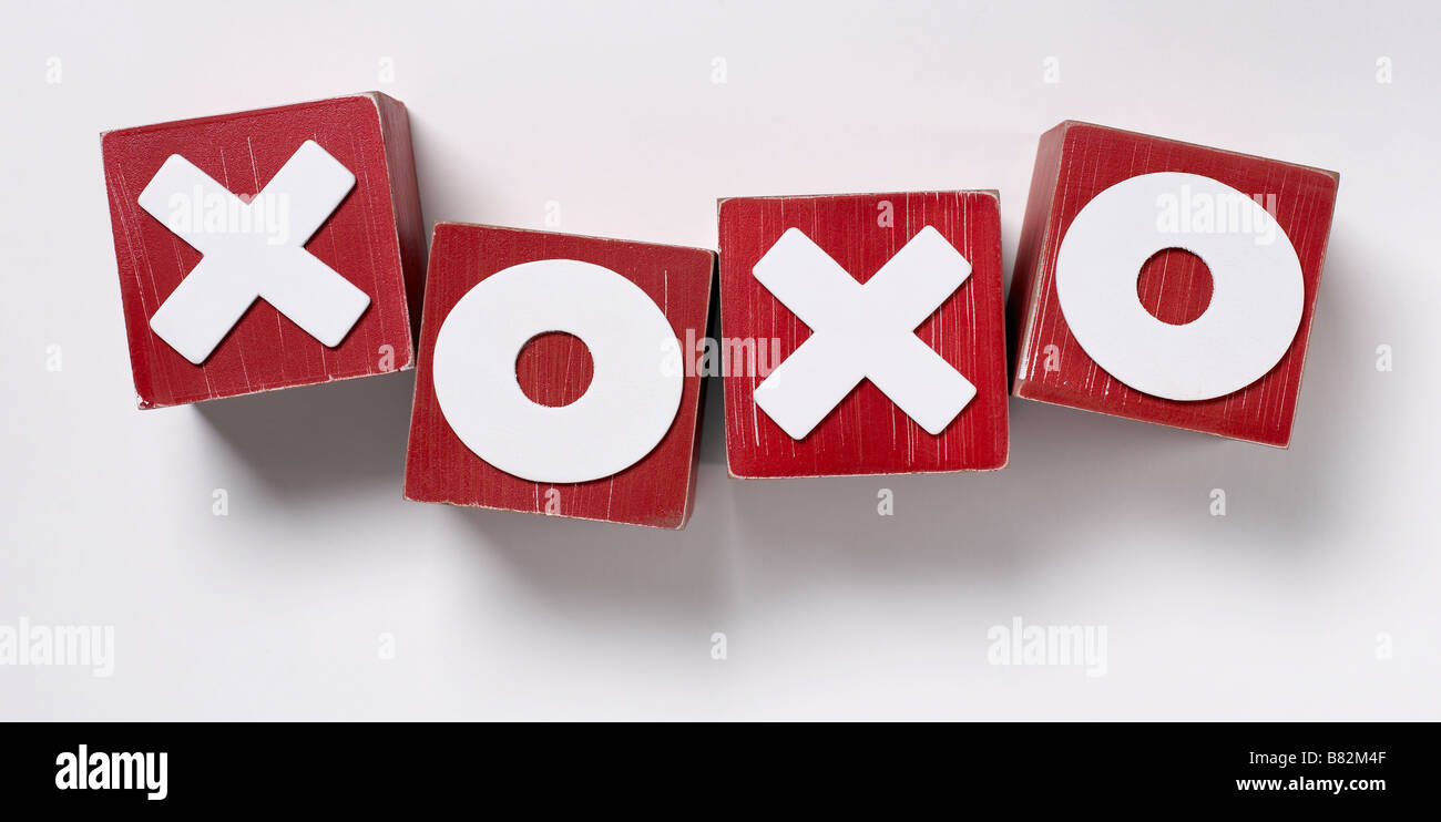 Blocchi XOXO vista in elevazione Foto Stock