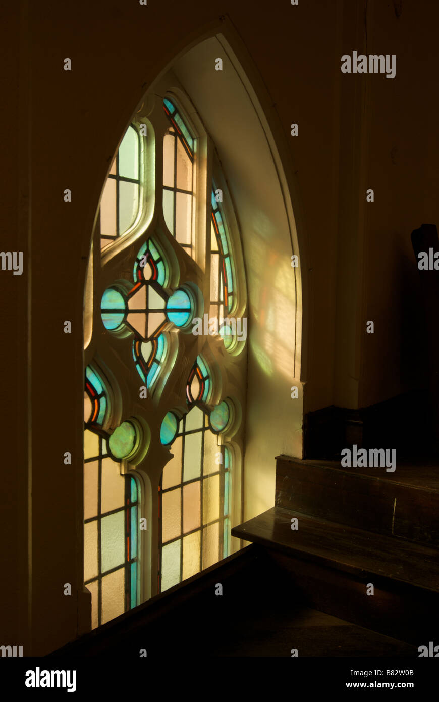 Stile cattedrale vetrata nel Toronto cinese alleanza cristiana la Chiesa Foto Stock