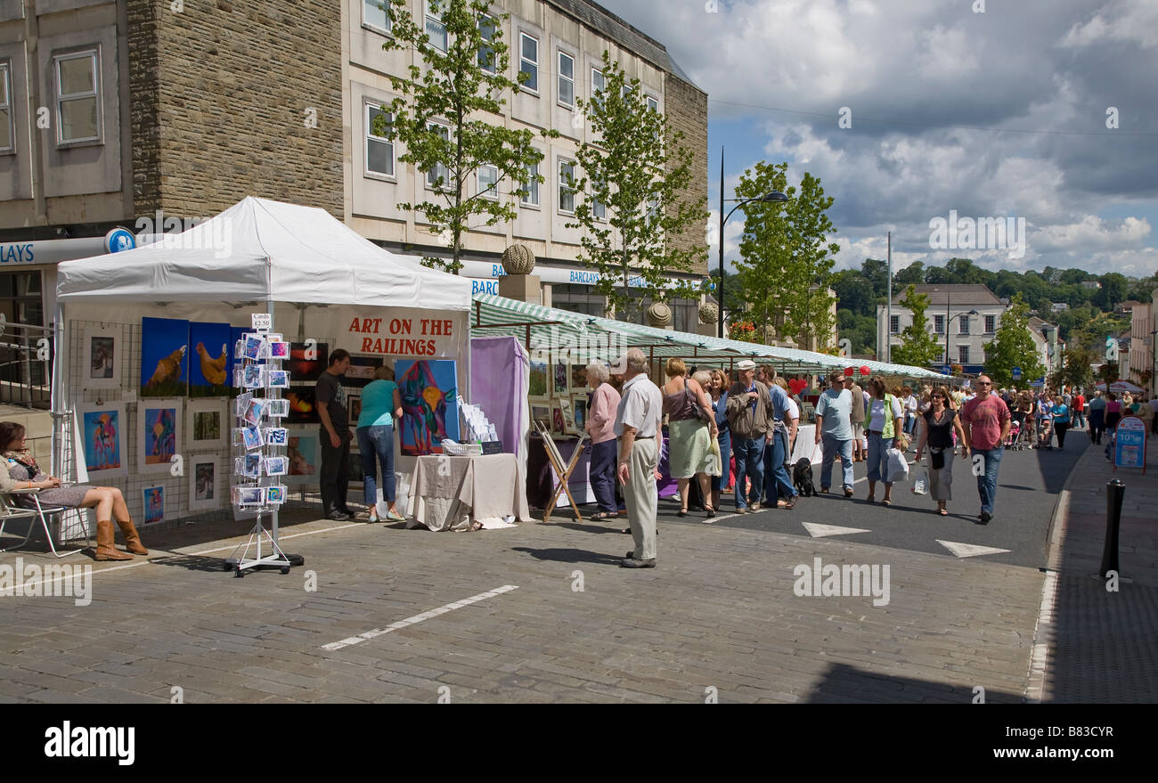 STREET MARKET CHEPSTOW FESTIVAL REGNO UNITO Foto Stock