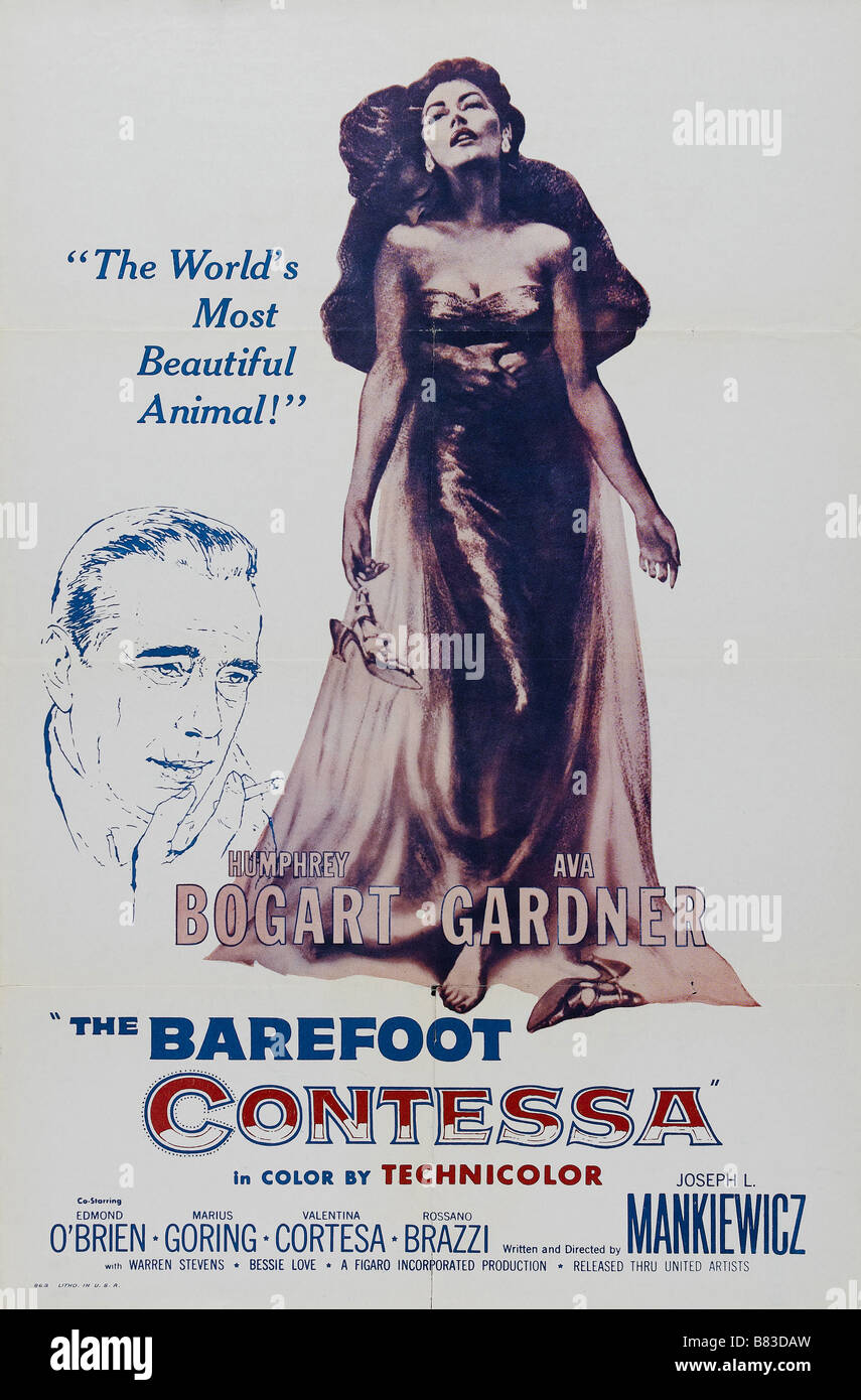 Il Barefoot Contessa Anno : 1954 STATI UNITI / Italia Direttore : Giuseppe L. Mankiewicz poster (USA) Foto Stock