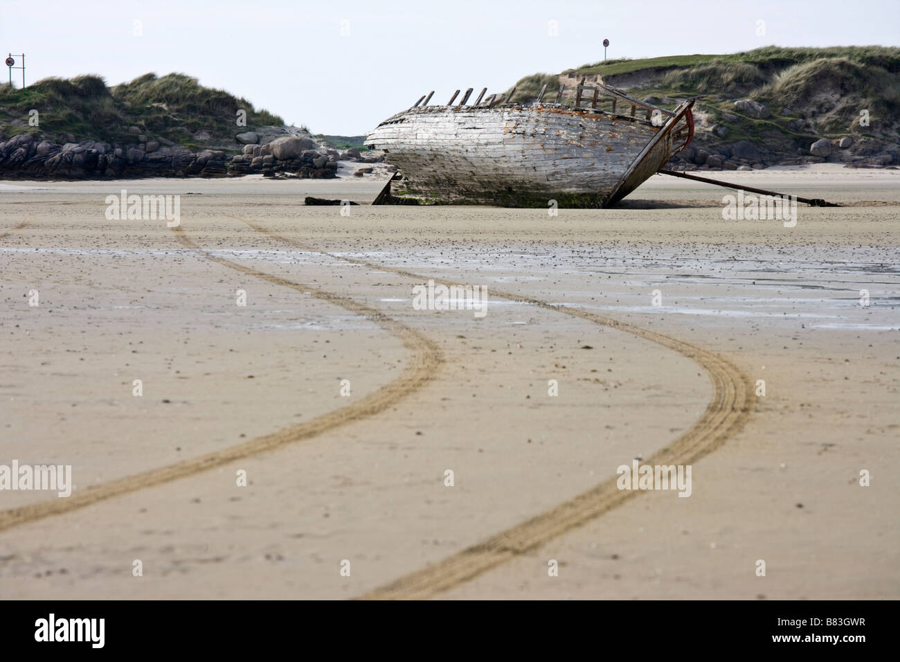 Naufragio sulla spiaggia Bunbeg, County Donegal, Irlanda Foto Stock