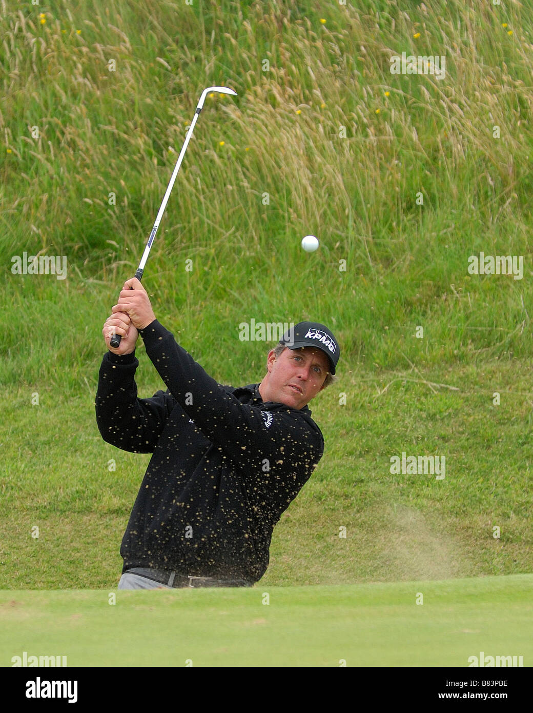 Phil Mickelson a Open Royal Birkdale 2008 guida usa golf open championship liverpool palla verde nave guardando Foto Stock