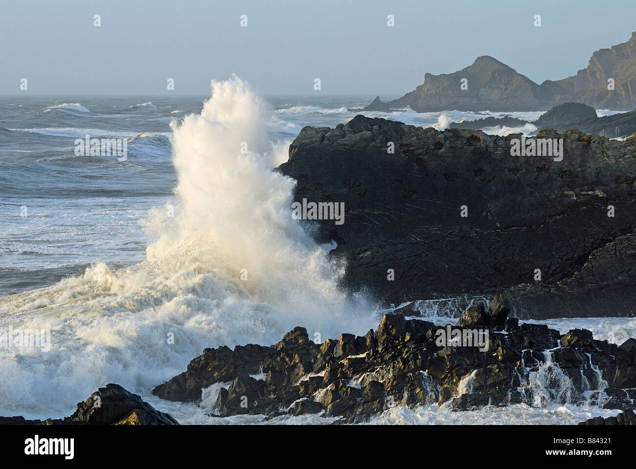 Ruvido seascape Devon costa Nord Regno Unito Foto Stock