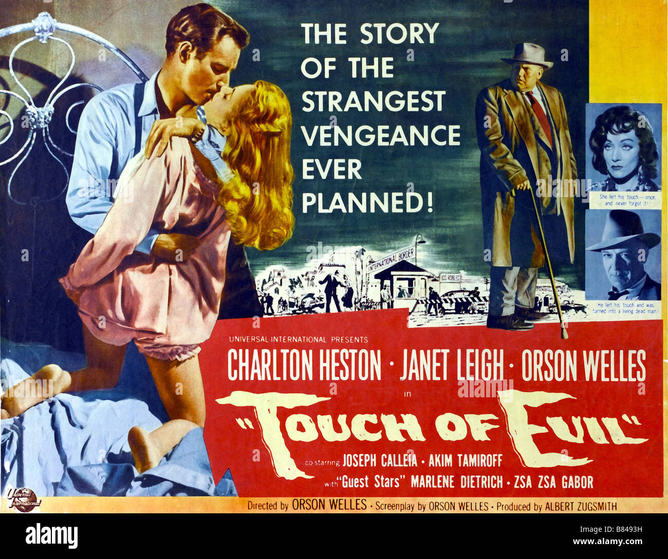 Toccare del male Anno: 1958 - USA Charlton Heston, Janet Leigh, Orson Welles Regista: Orson Welles Movie poster (USA) Foto Stock