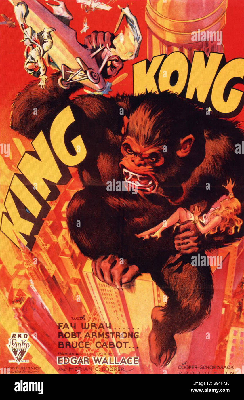 King Kong Anno: 1933 registi USA: Merian C. Cooper e Ernest B. Schoedsack poster del filmato Foto Stock