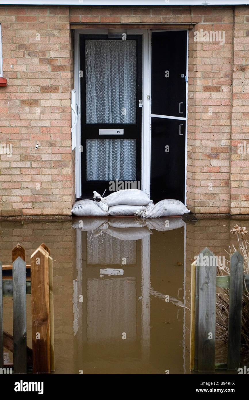 Alluvione in Chertsey, Surrey Foto Stock