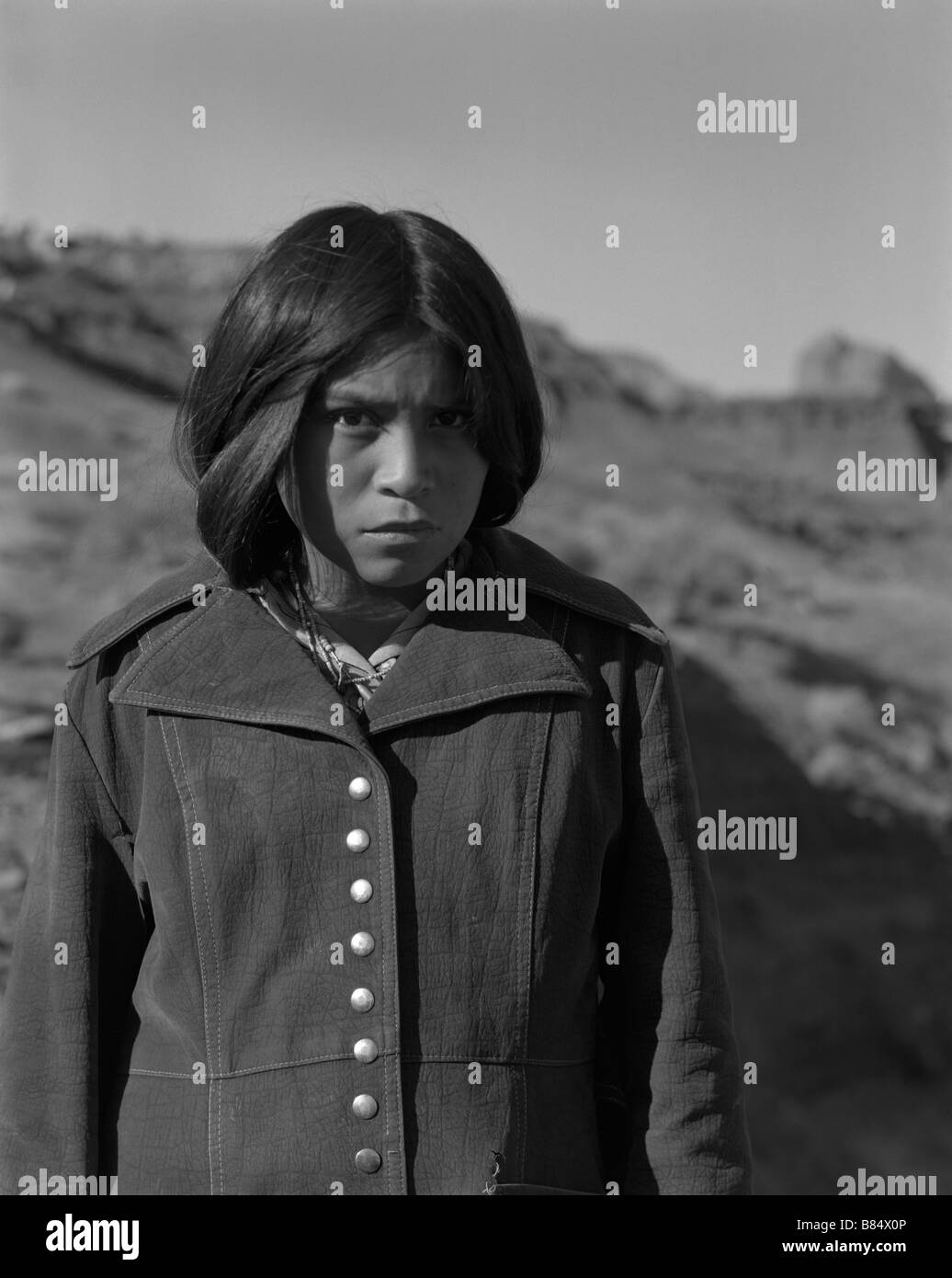 Ragazza Navajo, Navajo Indian Reservation, Arizona Foto Stock