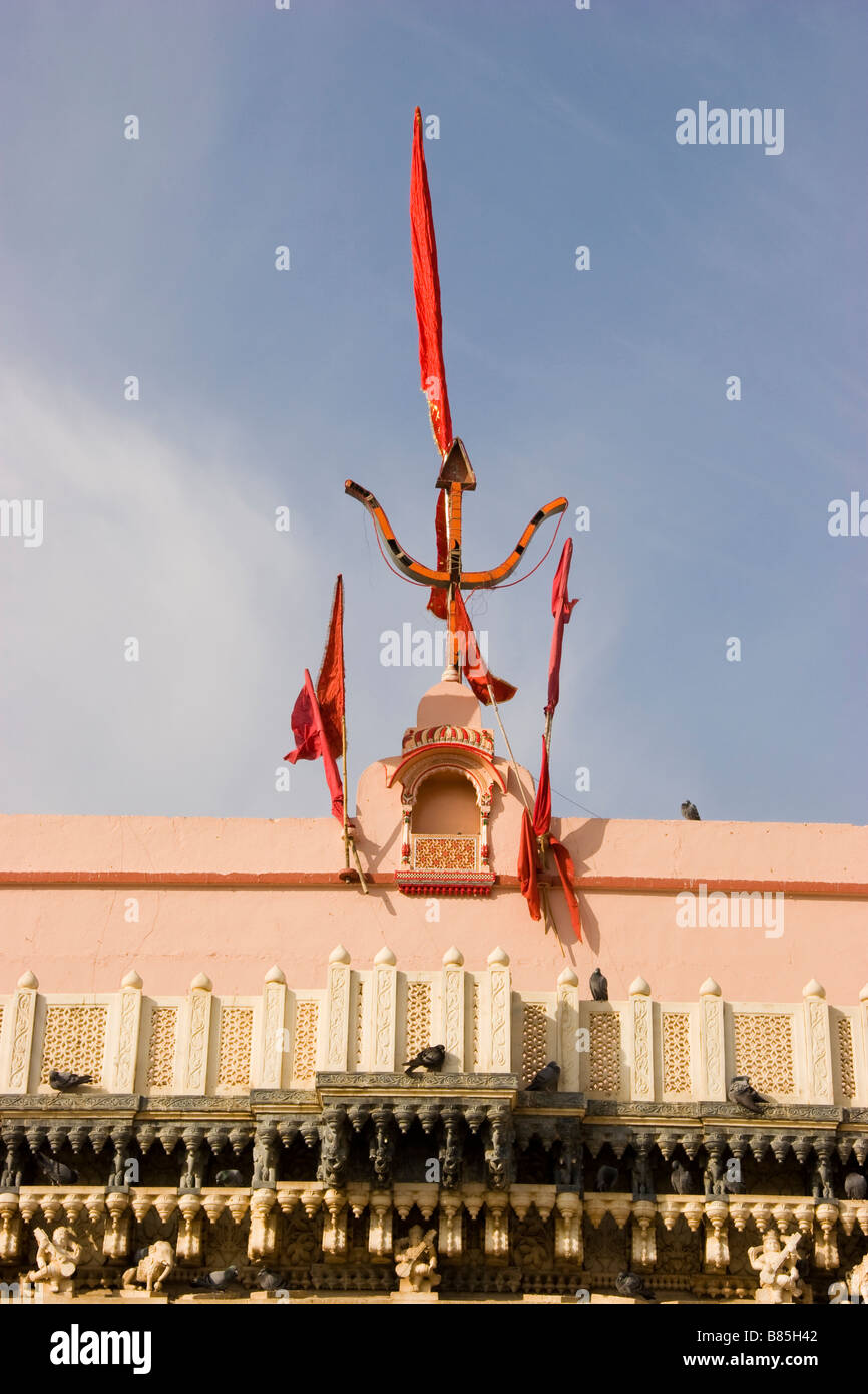 Esterno del Karni Mata Temple Deshnok Rajasthan in India Foto Stock