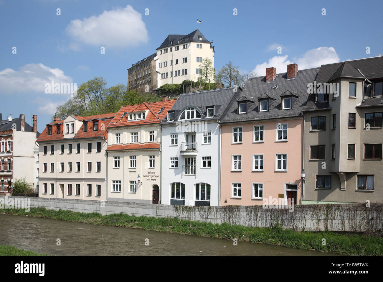 Greiz Oberes Schloss castello superiore Reussische Fuerstenstrasse Foto Stock