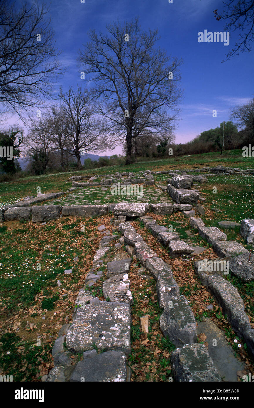 Italia, Campania, Parco Nazionale del Cilento, Roccagloriosa, area archeologica Foto Stock