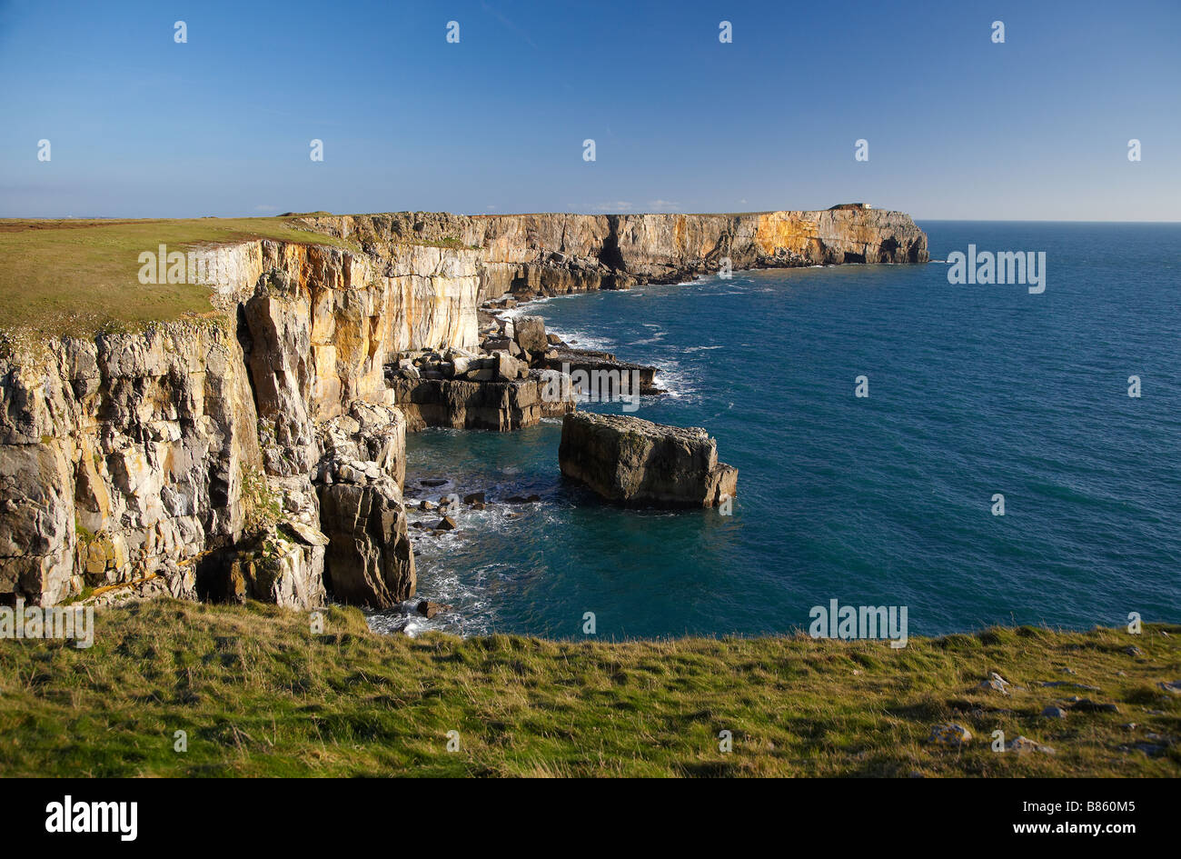 St Govan s testa Pembrokeshire Wales UK Foto Stock