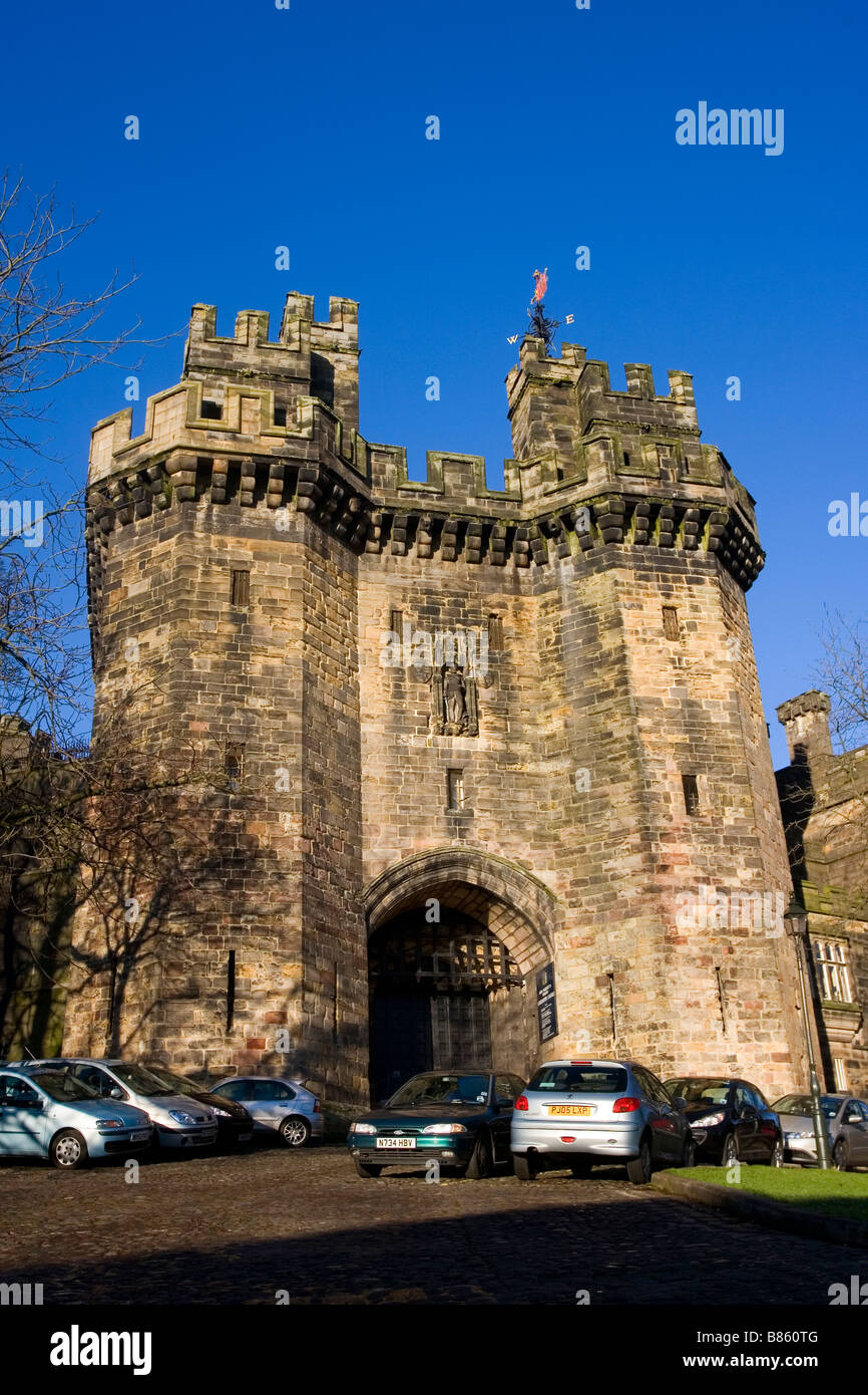 Lancaster Castle John O Gaunt Gateway Lancaster England Regno Unito Foto Stock