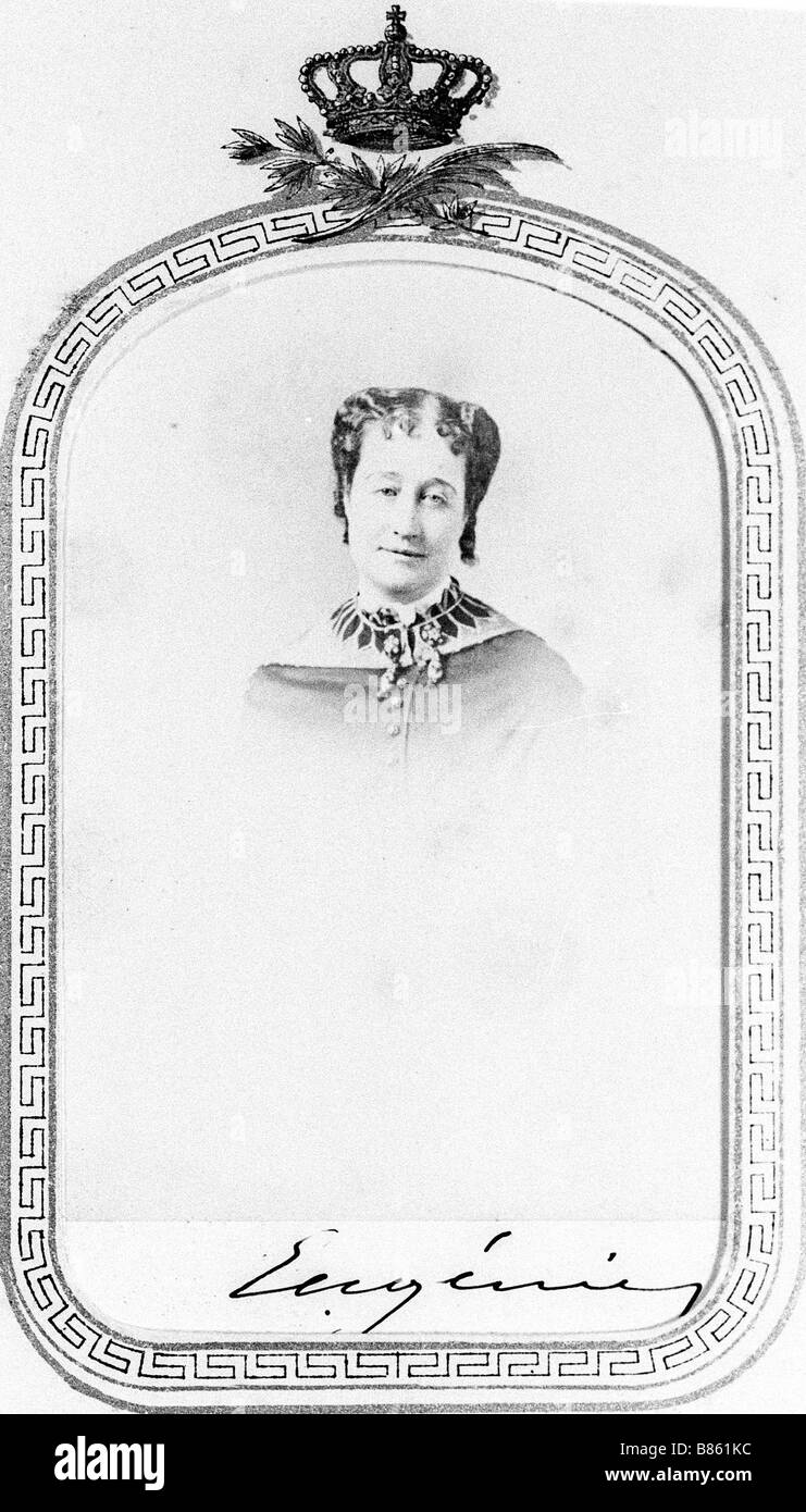 Eugénie de Montijo de Teba Imperatrice del francese 1826 1920 Eugenia de Guzman Contessa di Teba moglie di Napoleone III 1808 1873 Foto Stock