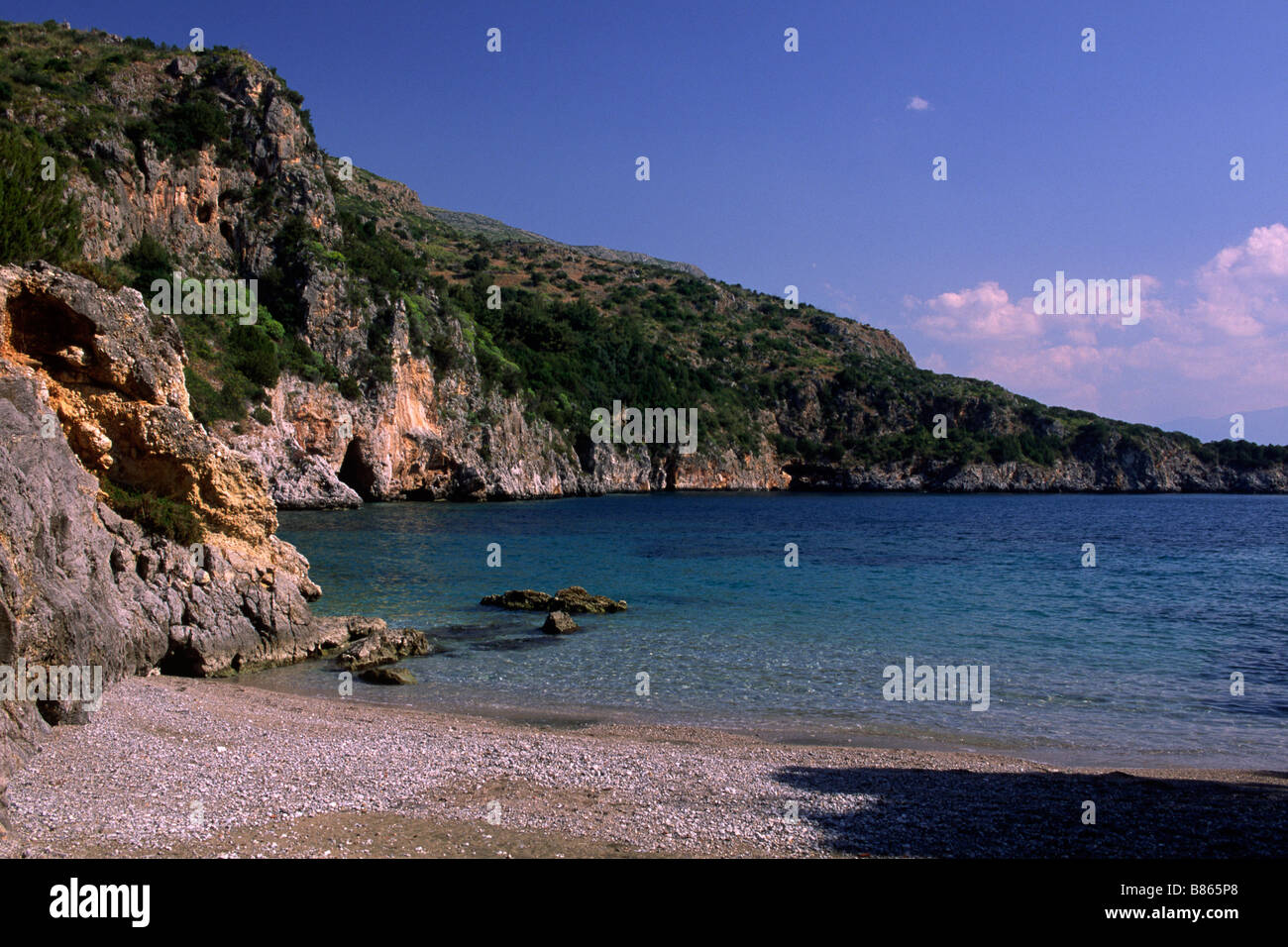 Italia, Campania, Parco Nazionale del Cilento, Porto Infreschi Foto Stock
