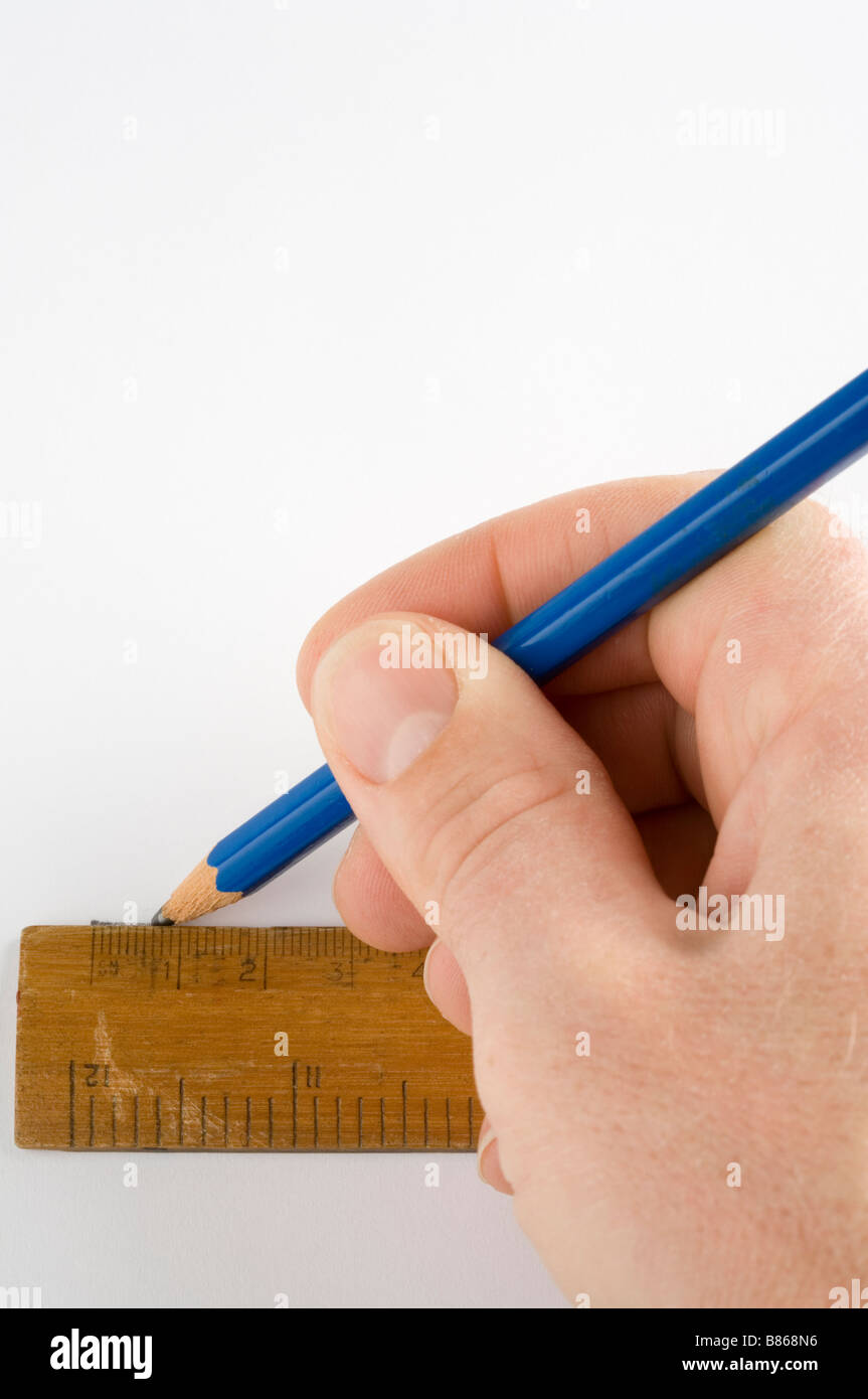 Disegnare una linea con una matita Foto Stock