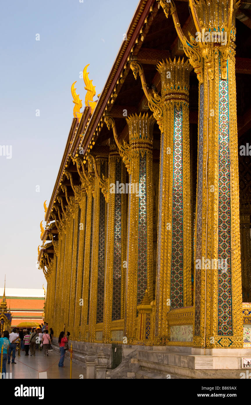 Il Tempio del Buddha di Smeraldo e il grande palazzo della Thailandia Foto Stock