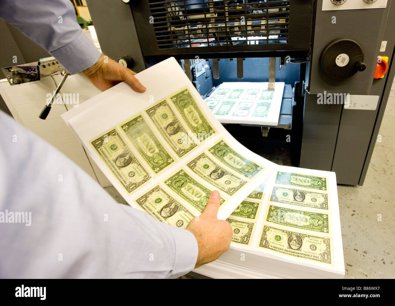 Fogli di soldi americani Foto Stock