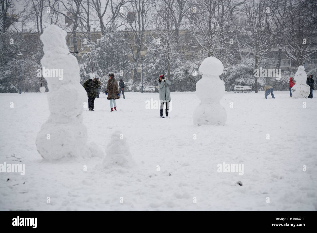 Fotografia invernali uomo di neve Foto Stock