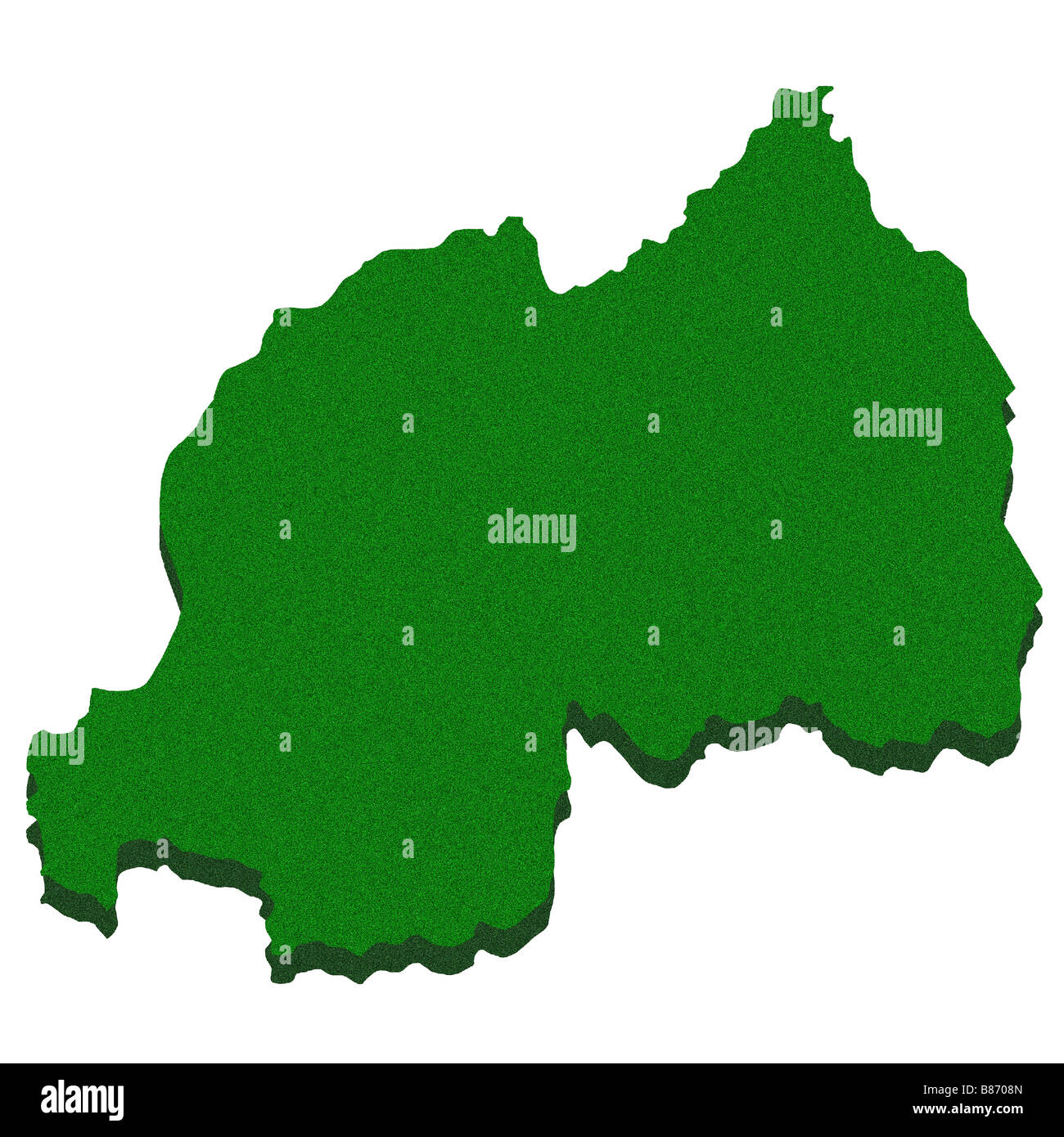 Mappa di contorno di Ruanda Foto Stock