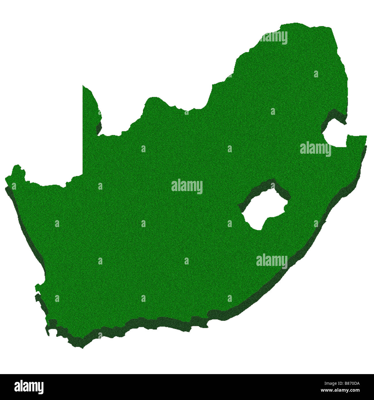Mappa di contorno del Sud Africa Foto Stock