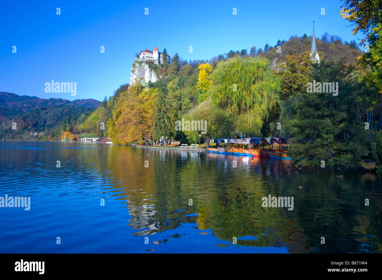 La cima del Monte Castello di Bled Slovenia Foto Stock