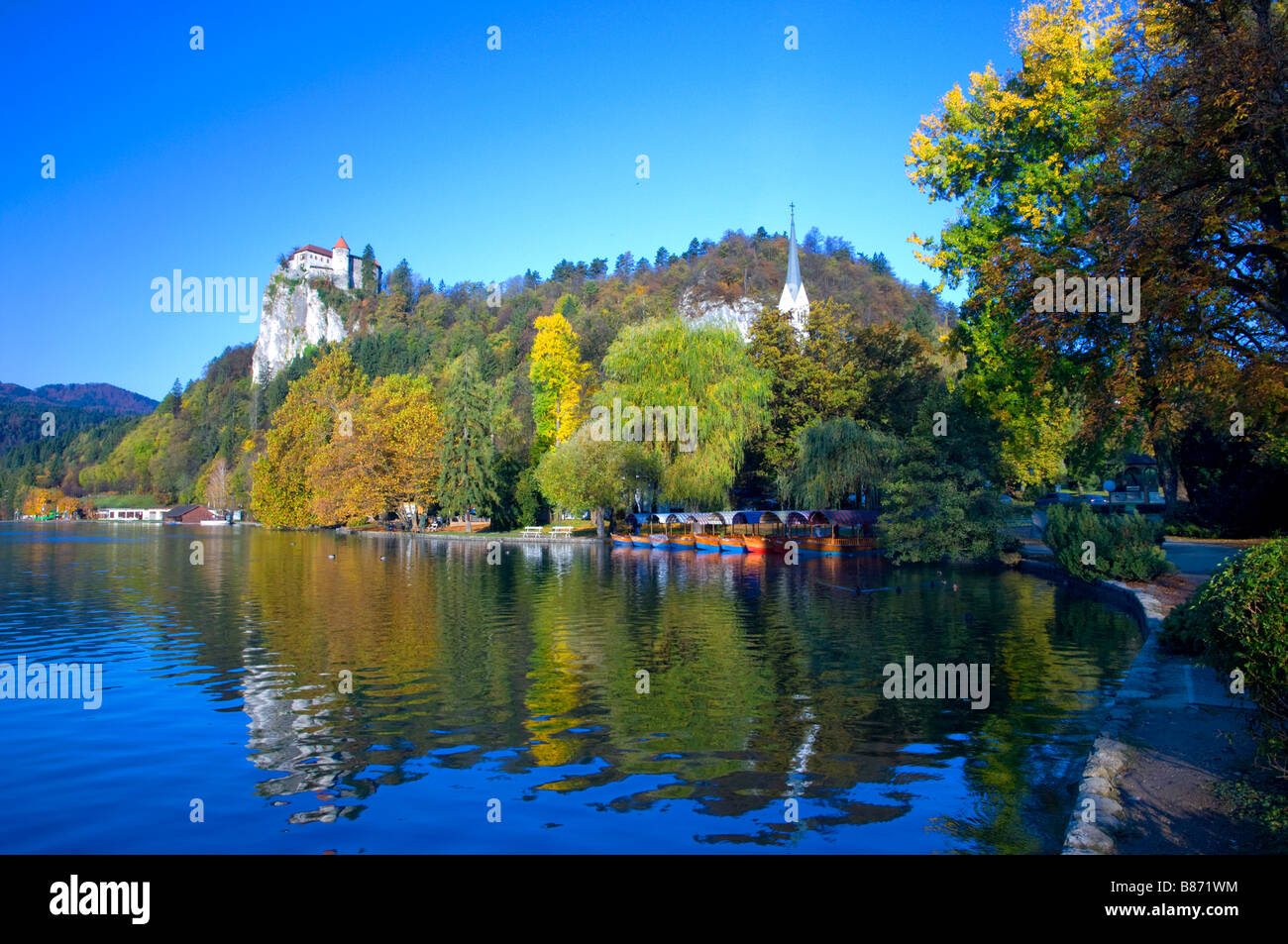 La cima del Monte Castello di Bled Slovenia Foto Stock