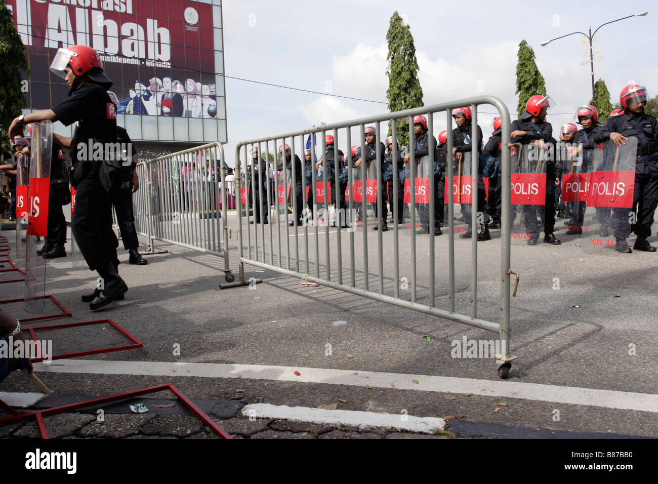 Malaysian poliziotti antisommossa. Foto Stock