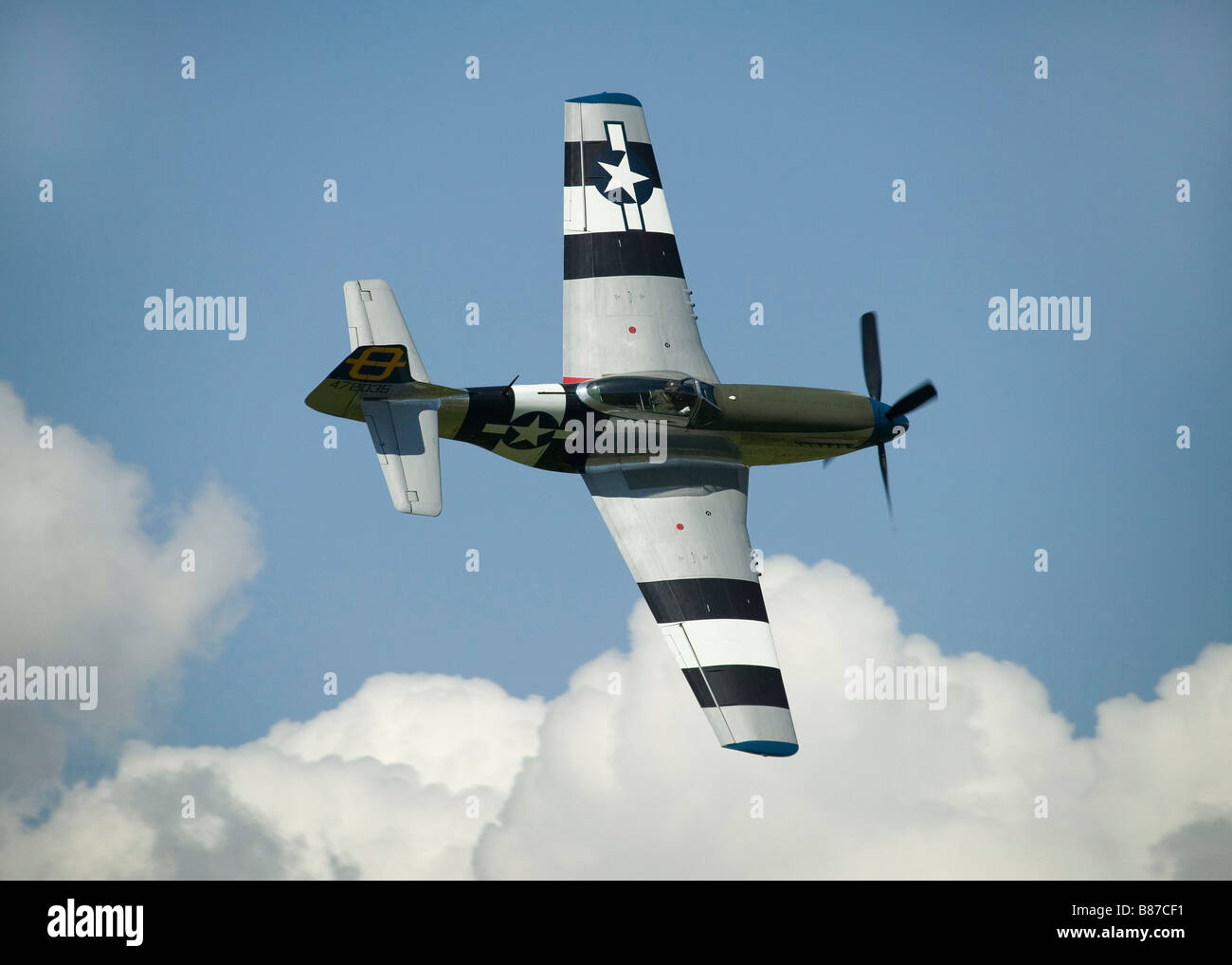 North American P51 Mustang in volo Foto Stock