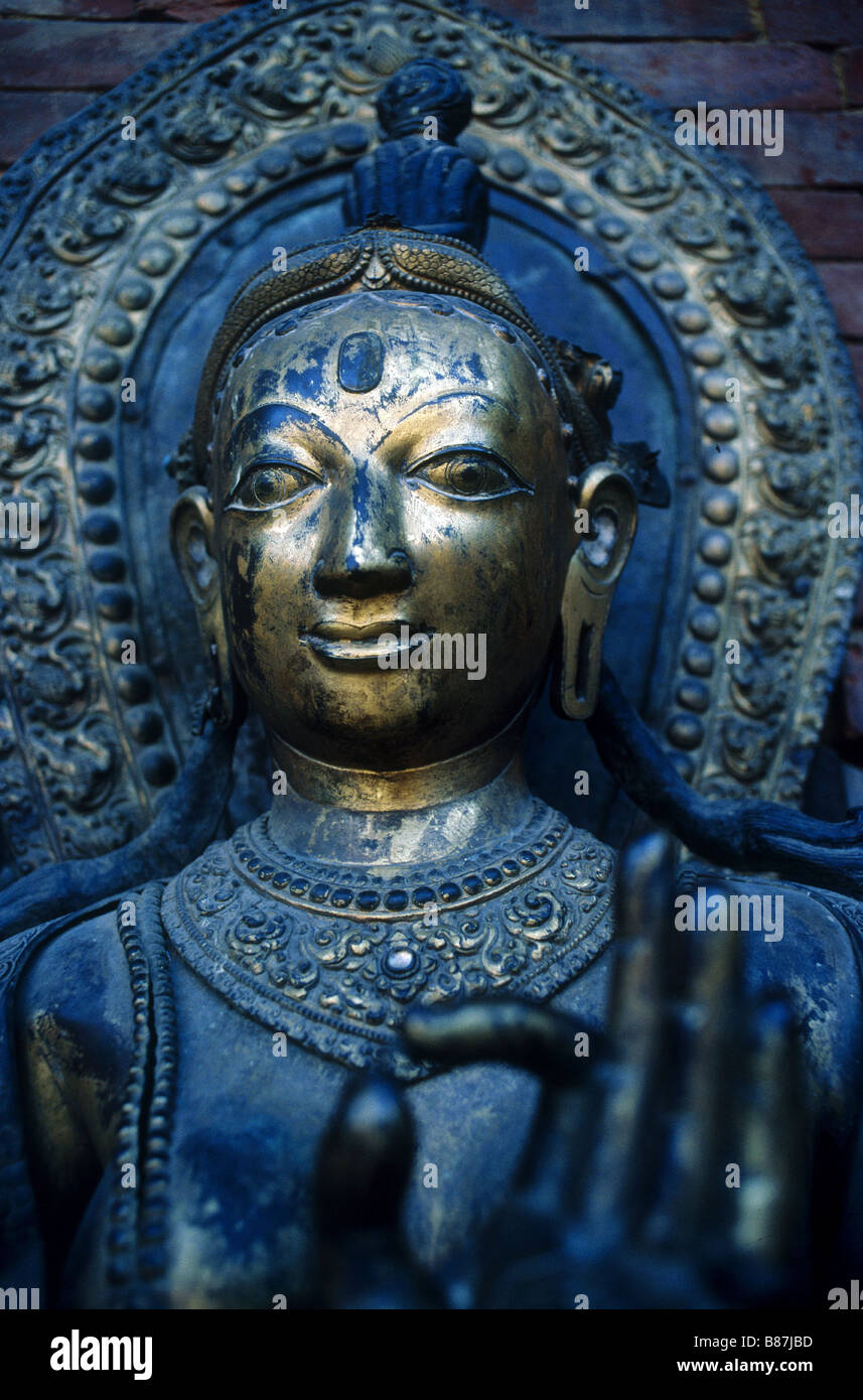 Dea indù cast in bronzo, Kathmandu, Nepal Foto Stock