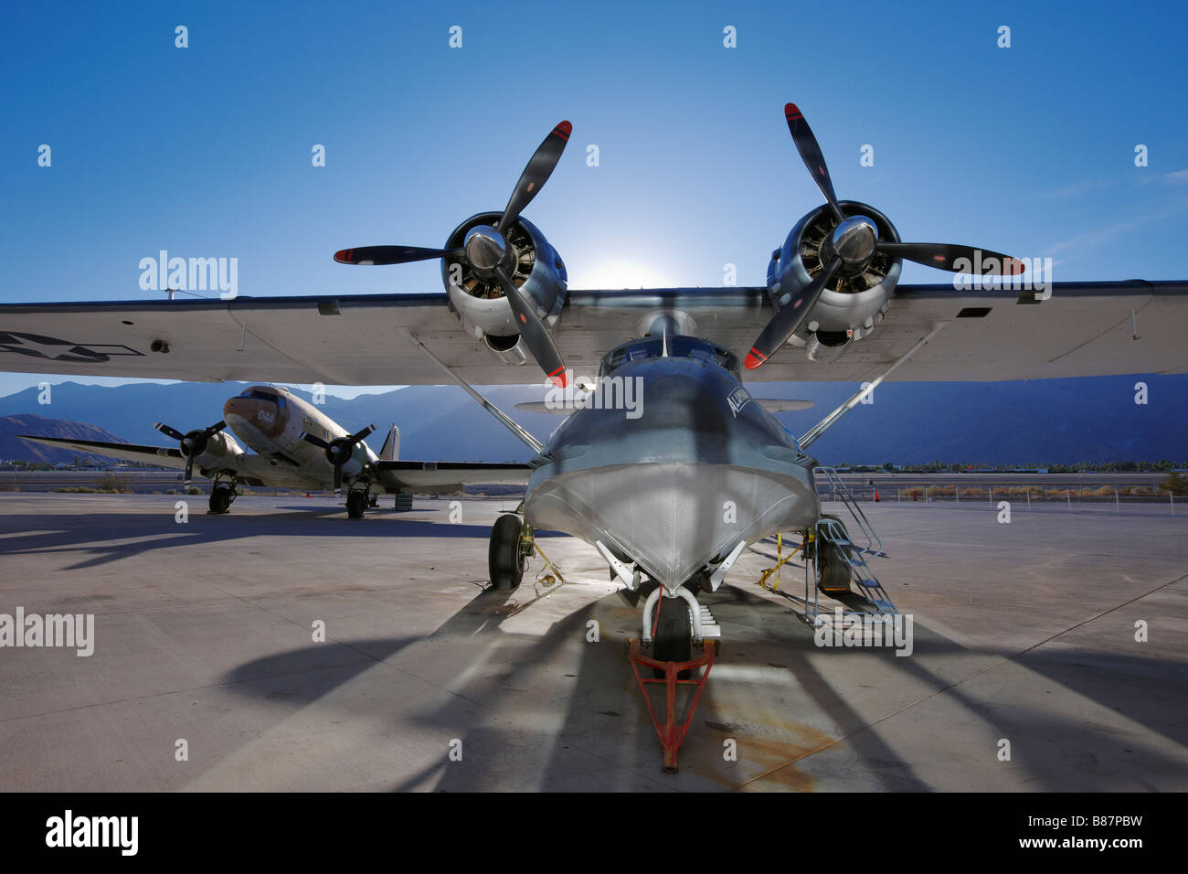 Alluminio Falcon costruttiva PBY 6A Super Catalina. Palm Springs Air Museum. In California, Stati Uniti d'America. Foto Stock