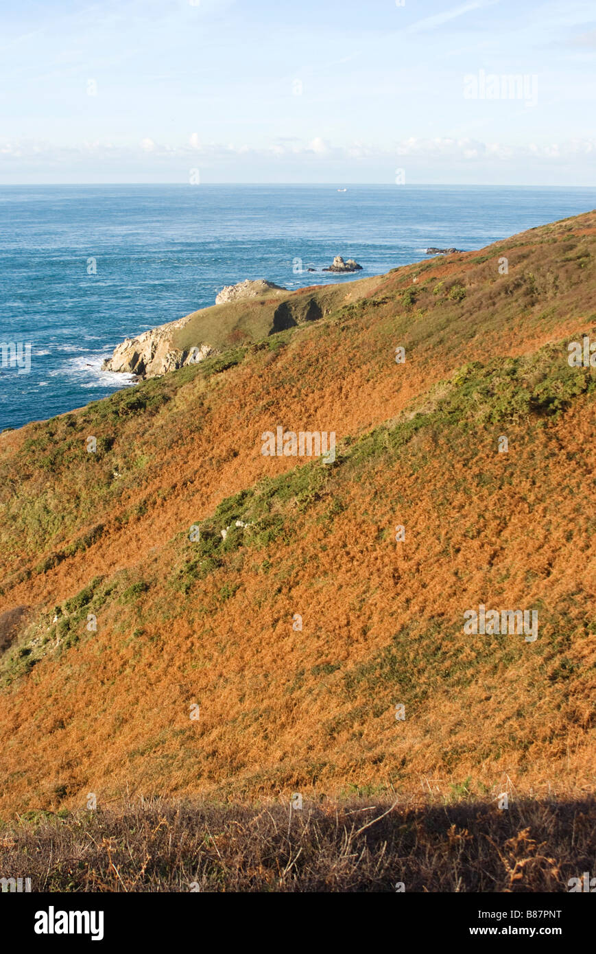Sulla capezzagna poco Sark, Isole del Canale Foto Stock