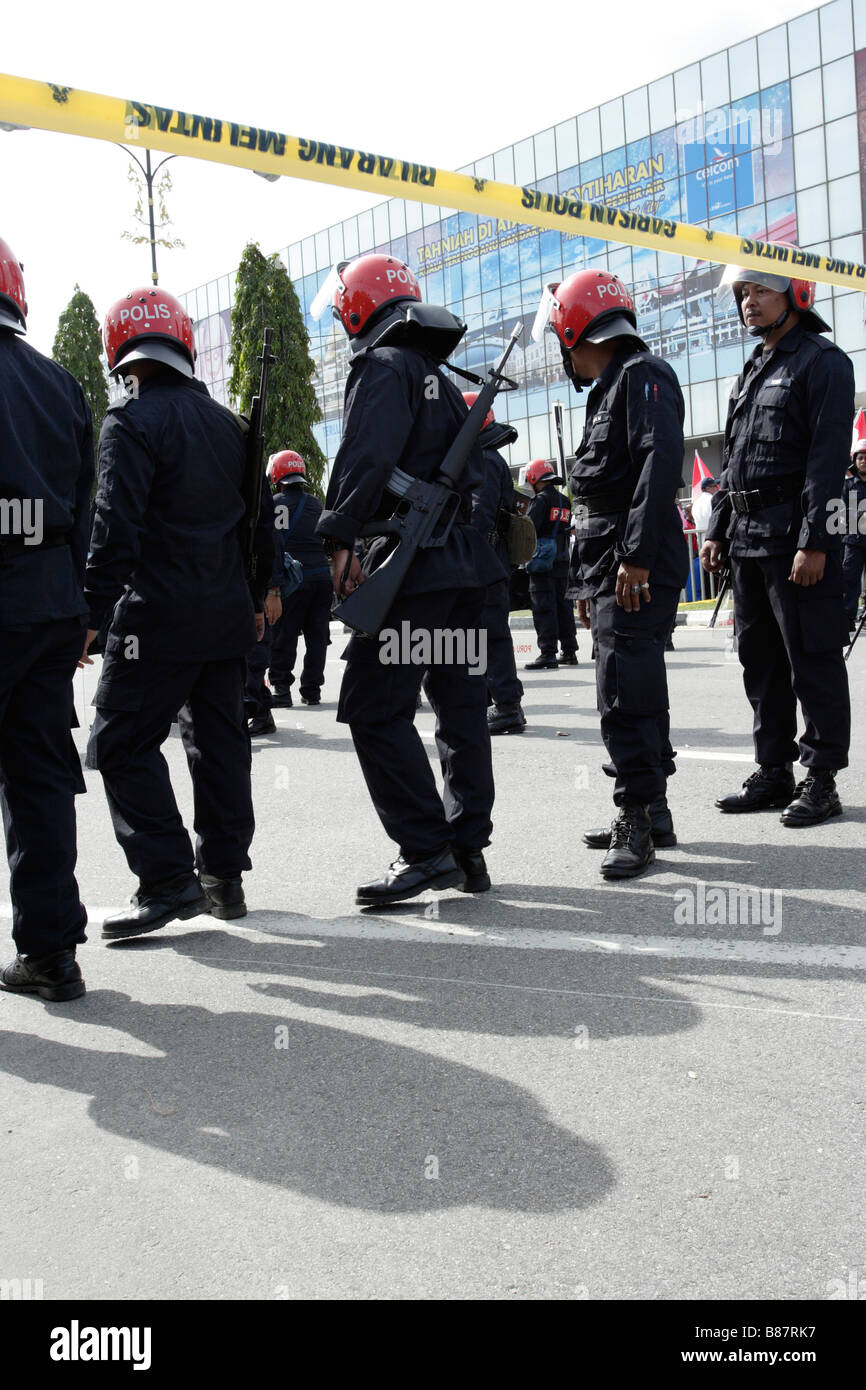 Malaysian poliziotti antisommossa (FRU). Foto Stock