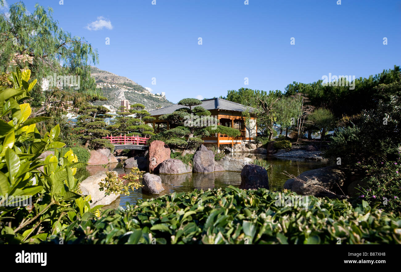 Il Principato di Monaco e la Costa Azzurra, Giappone giardini, Lago artificiel Foto Stock