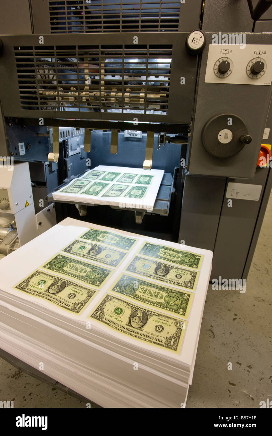 Fogli di soldi americani Foto Stock