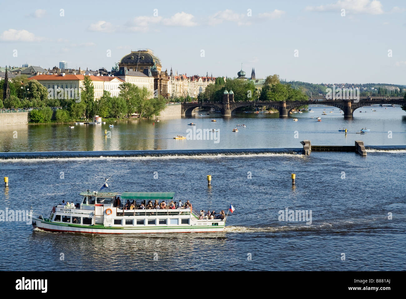 Gita in barca a Praga Foto Stock