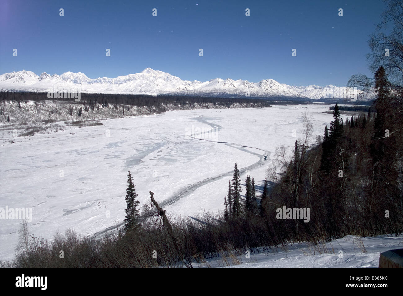 Mt McKinley Alaska Mountain Range Denali National Park Stati Uniti America del Nord Foto Stock