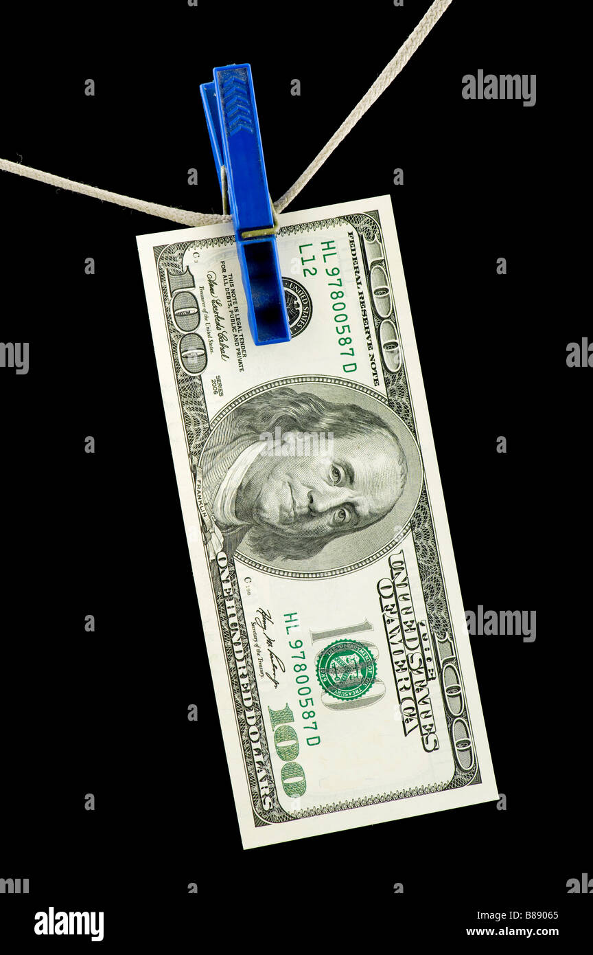 Oggetto sul nero valuta carta moneta Foto Stock