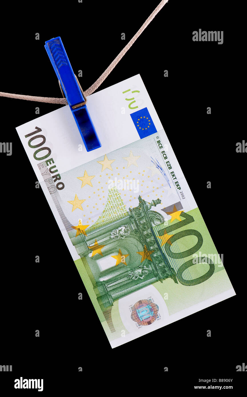 Oggetto sul nero valuta carta moneta Foto Stock