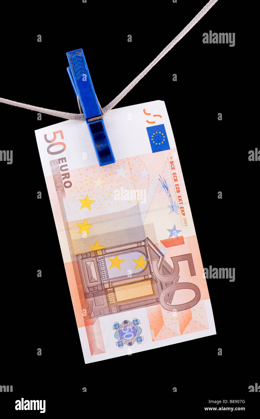 Oggetto sul nero valuta carta moneta Foto Stock