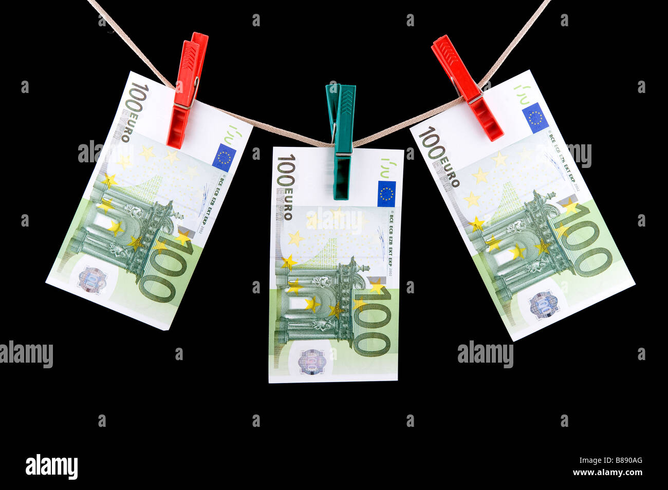Oggetto sul nero valuta carta moneta Foto Stock
