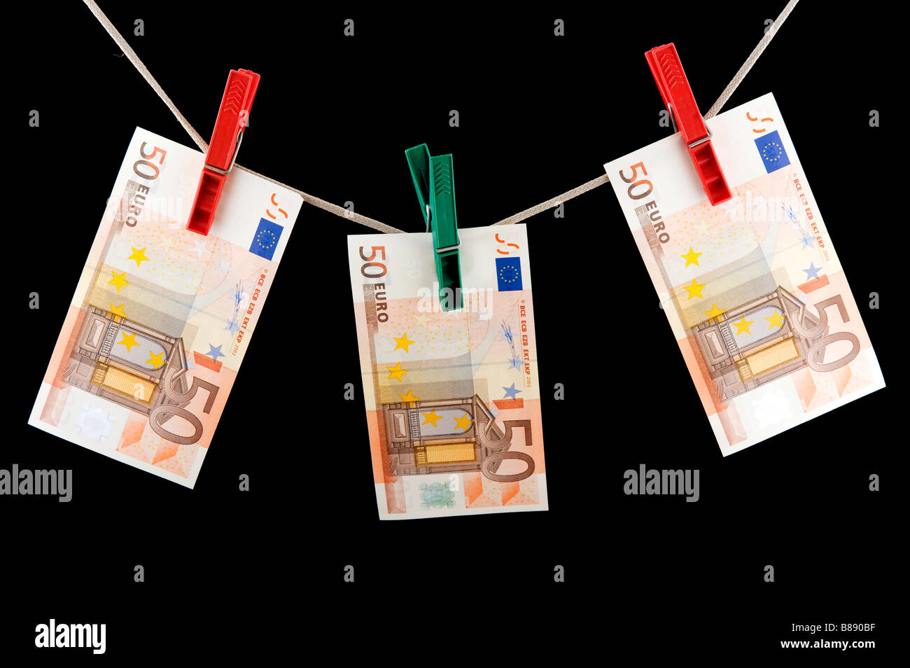 Oggetto sul nero valuta carta moneta Foto Stock