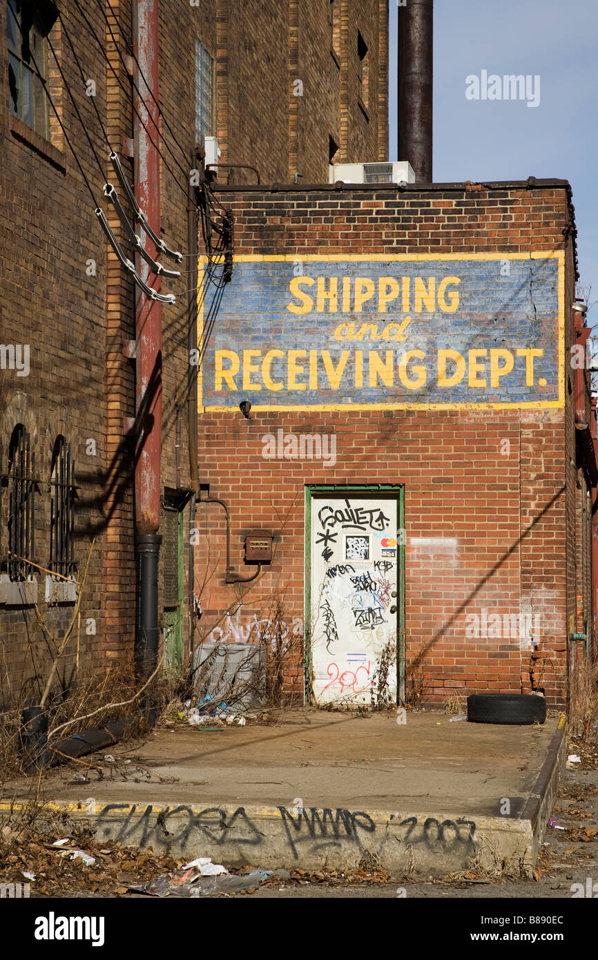 In disuso edificio magazzino a Pittsburgh Foto Stock