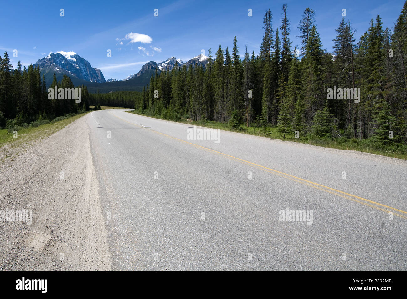 Aperta la strada, il Parco Nazionale di Banff Foto Stock