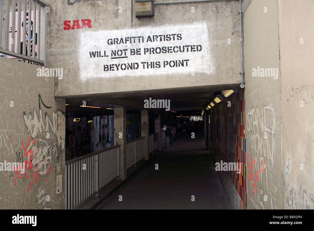 Area Graffiti presso il Festival di lattine, Londra Foto Stock