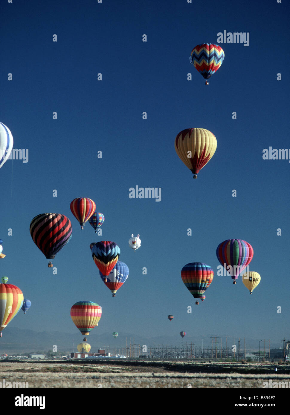 I palloni ad aria calda lancio Albuquerque International Balloon Fiesta Nuovo Messico USA Foto Stock