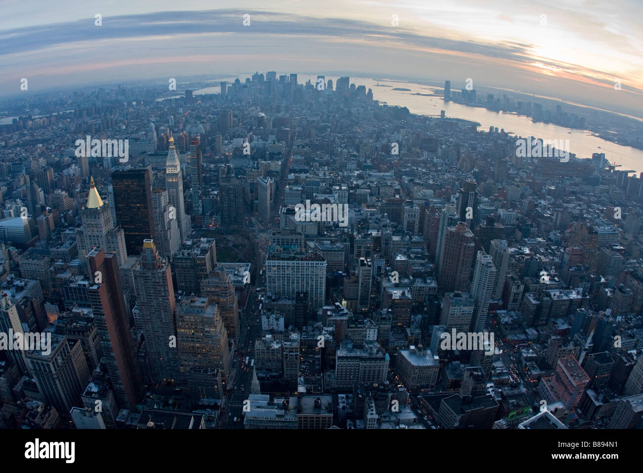 Empire State Building vista sud Foto Stock