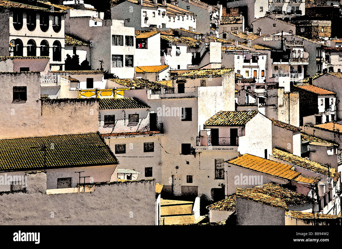 Andalusa villaggio bianco a setenil provincia di Malaga Spagna europa Foto Stock